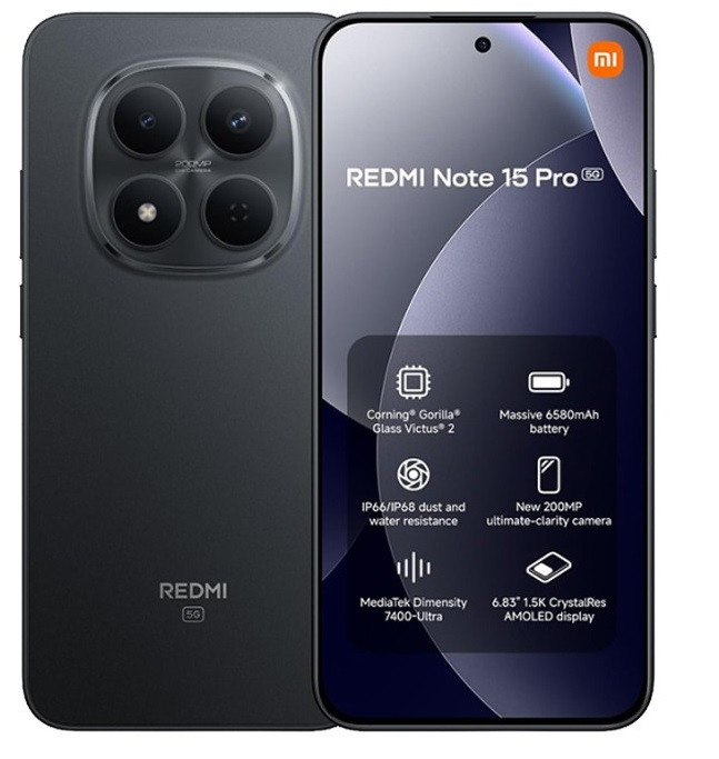 گوشی موبایل شیائومی مدلXiaomi Redmi Note 15 Pro 5G دو سیم کارت ظرفیت 256 گیگابایت و رم 12 گیگابایت
